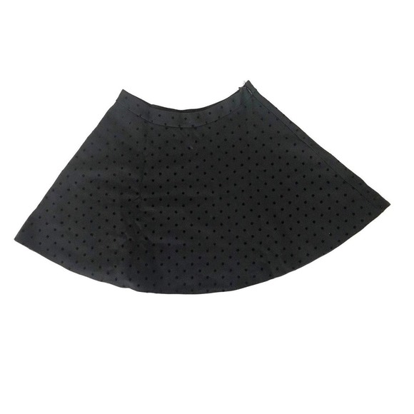 Madewell | Womens Size 2 Velvet Dot Black Skirt Polka Dots A-line Circular Swing - Picture 8 of 11